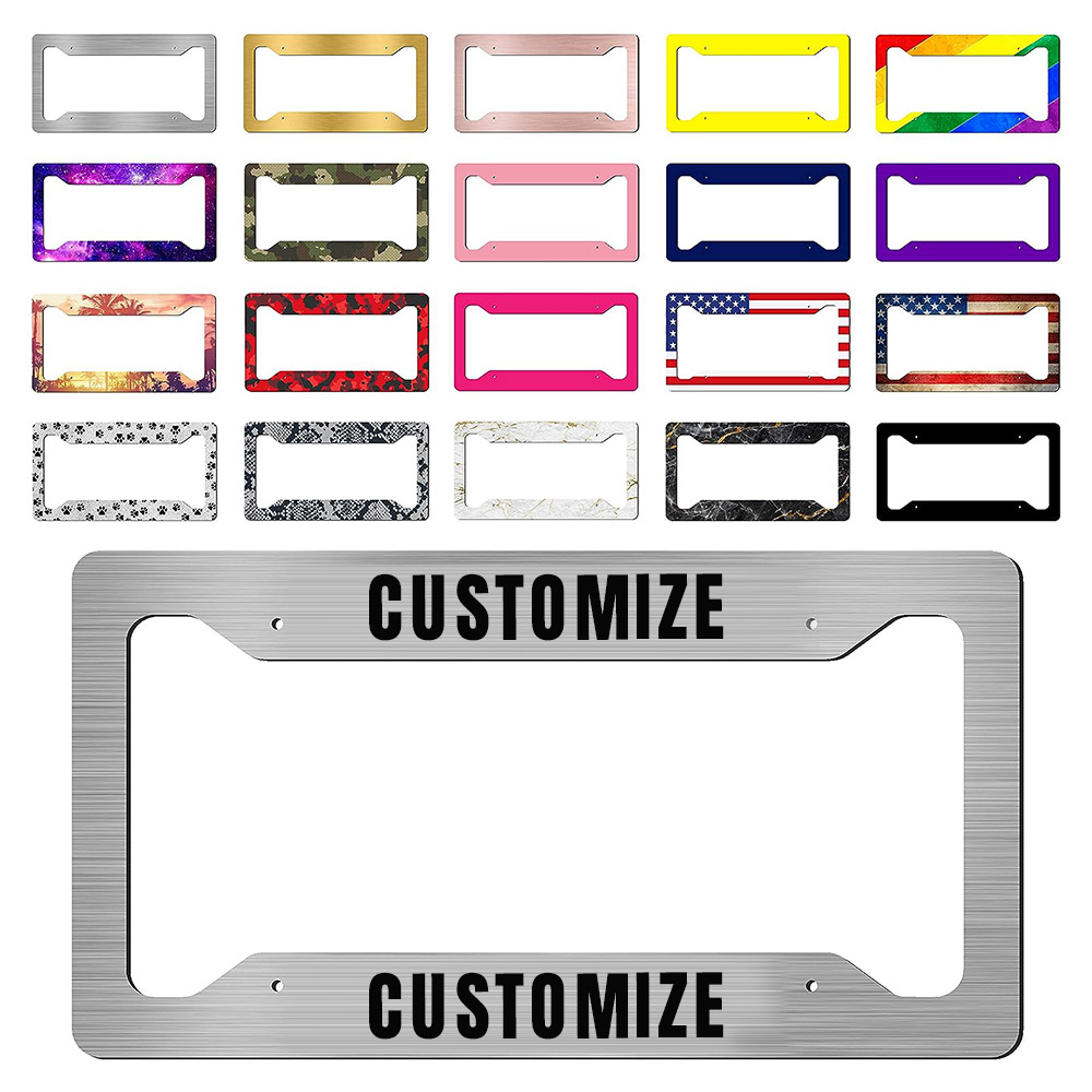 thumbnail image 2 of Custom Chrome License Plate Frame By BLVD – Personalized Text & Color Choice! 2 of 6