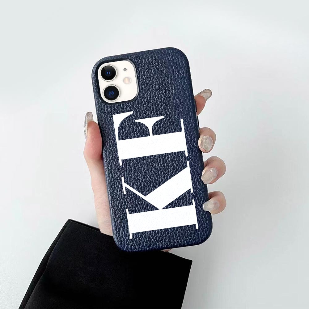 Custom for iPhone 12 Litchi Grain Leather Case