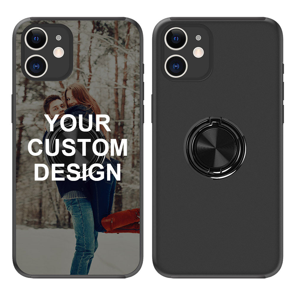 Custom for iPhone 12 Ring Holder Dual Layers Case