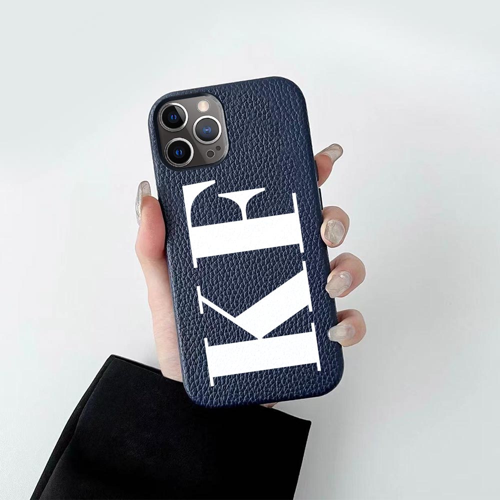 Custom for iPhone 12 Pro Litchi Grain Leather Case
