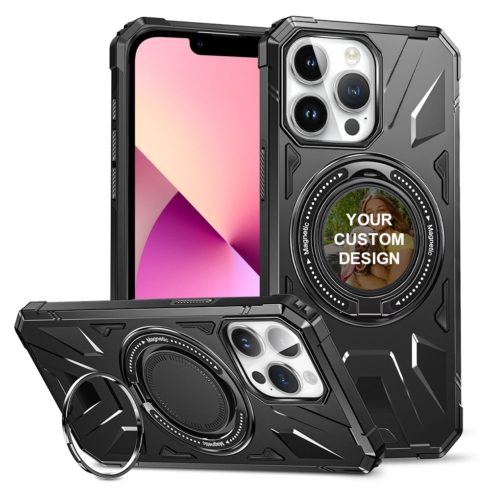 Custom for iPhone 12 Pro Max Rotatable Invisible Stand MagSafe Case