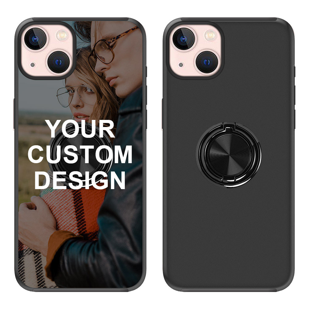 Custom for iPhone 13 Ring Holder Dual Layers Case