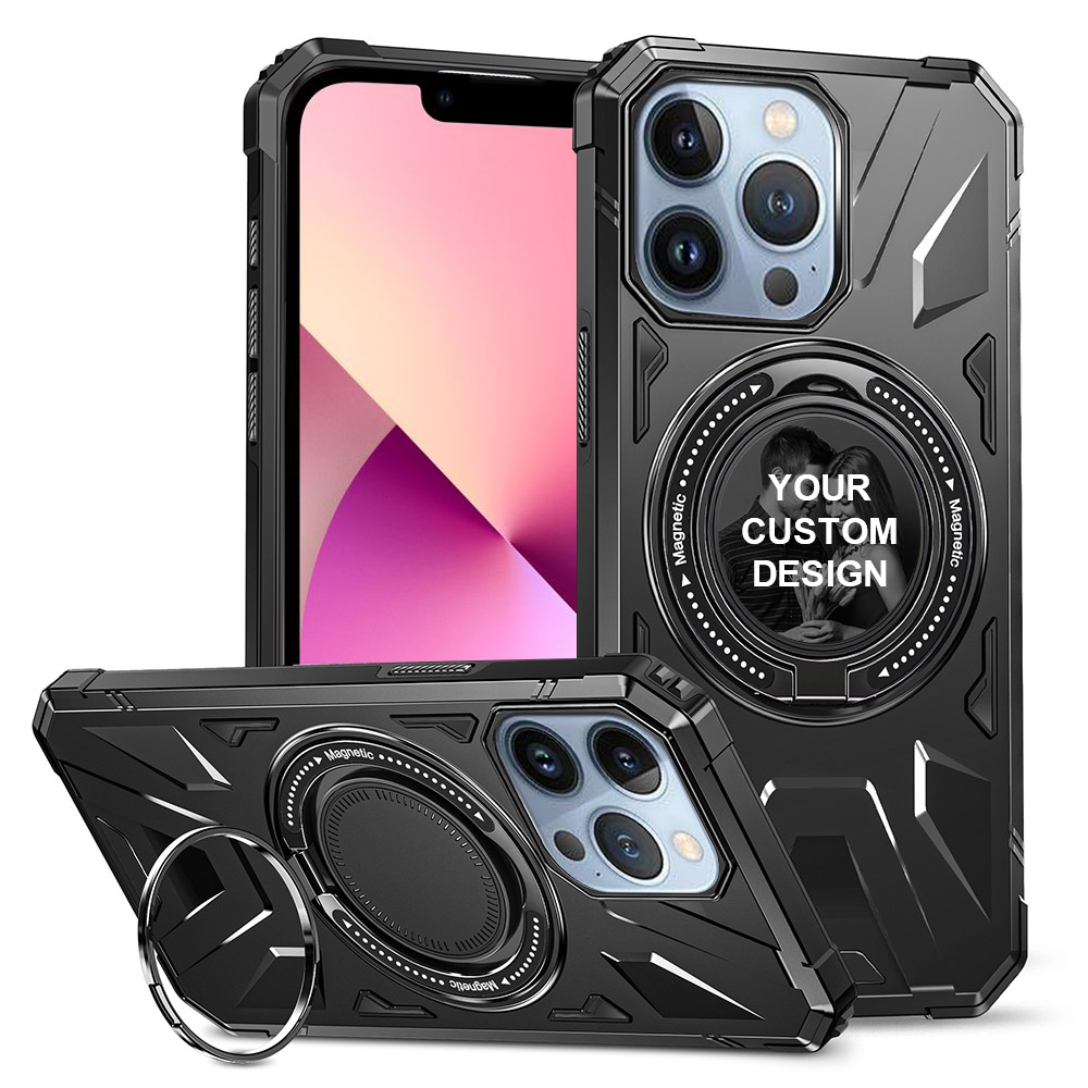 Custom for iPhone 13 Pro Max Rotatable Invisible Stand MagSafe Case