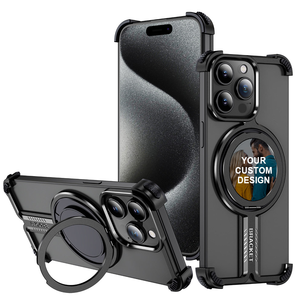 Custom for iPhone 13 Pro Max Titanium Shockproof MagSafe Case