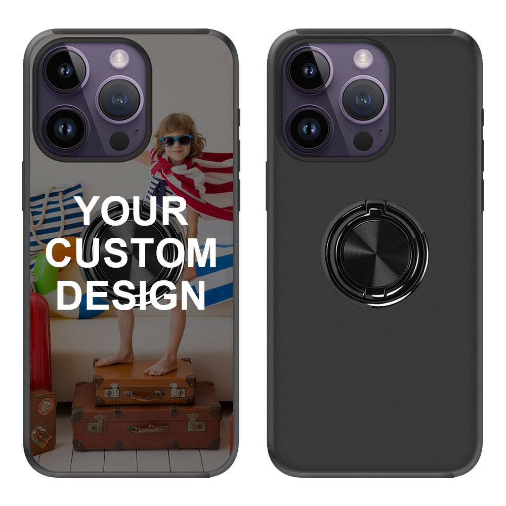 Custom for iPhone 14 Pro Ring Holder Dual Layers Case