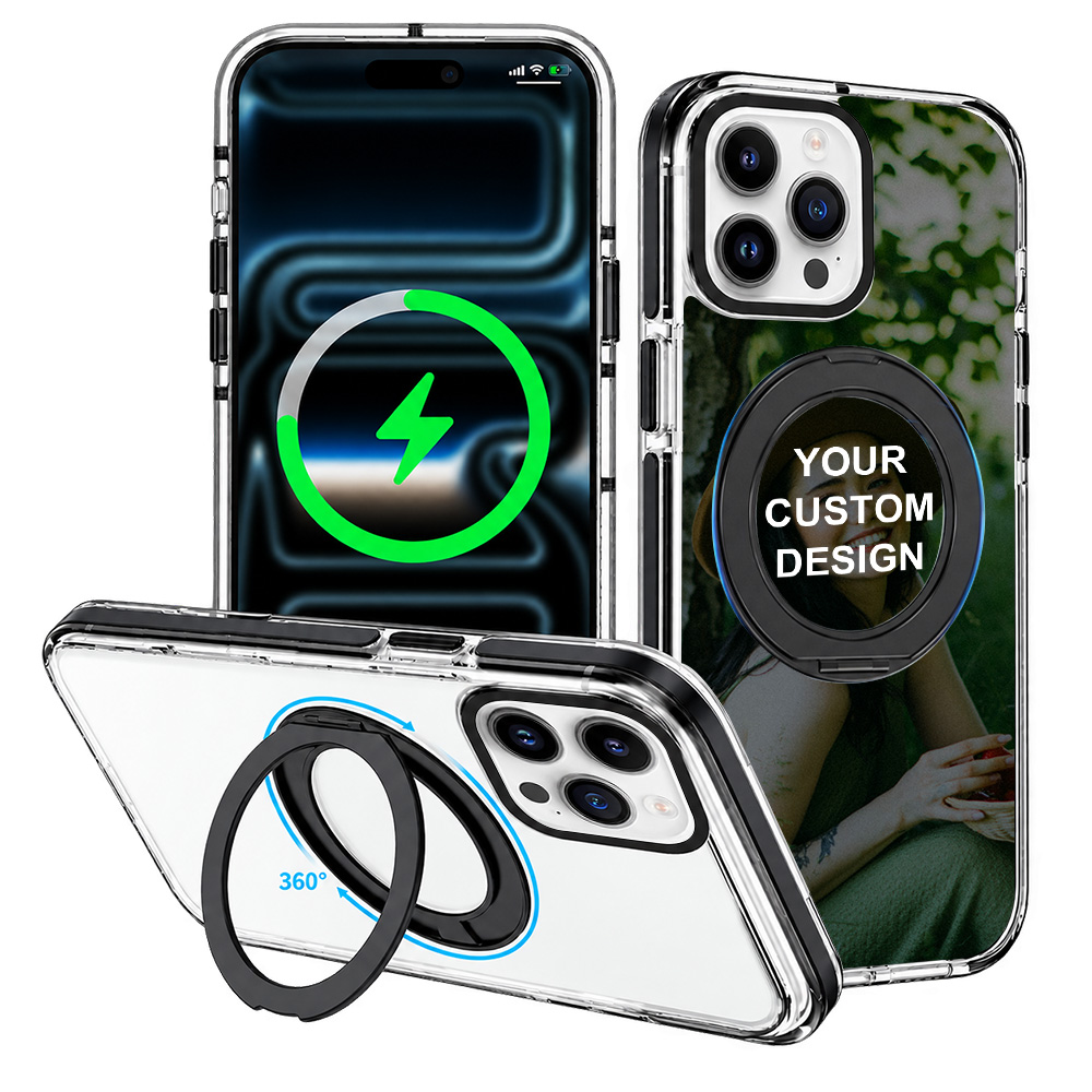 Custom for iPhone 14 Pro Max ClearSpin Stand Case