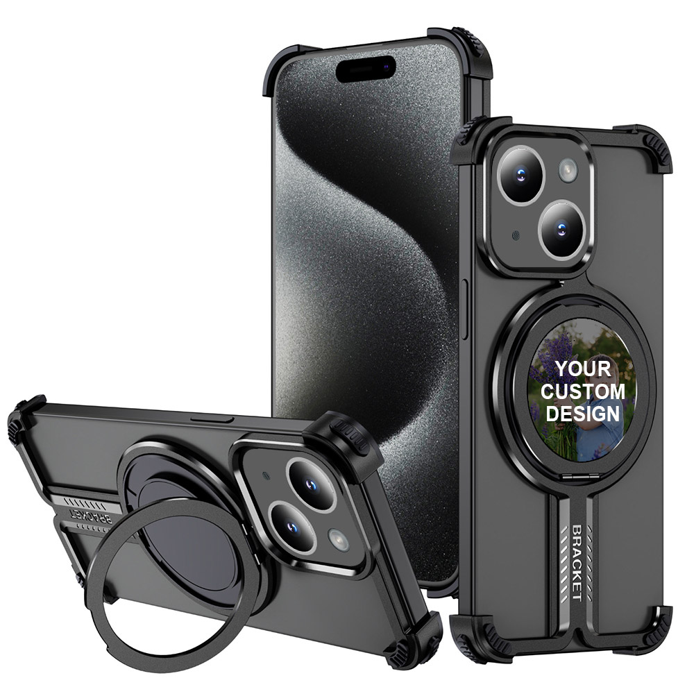 Custom for iPhone 15 Titanium Shockproof MagSafe Case
