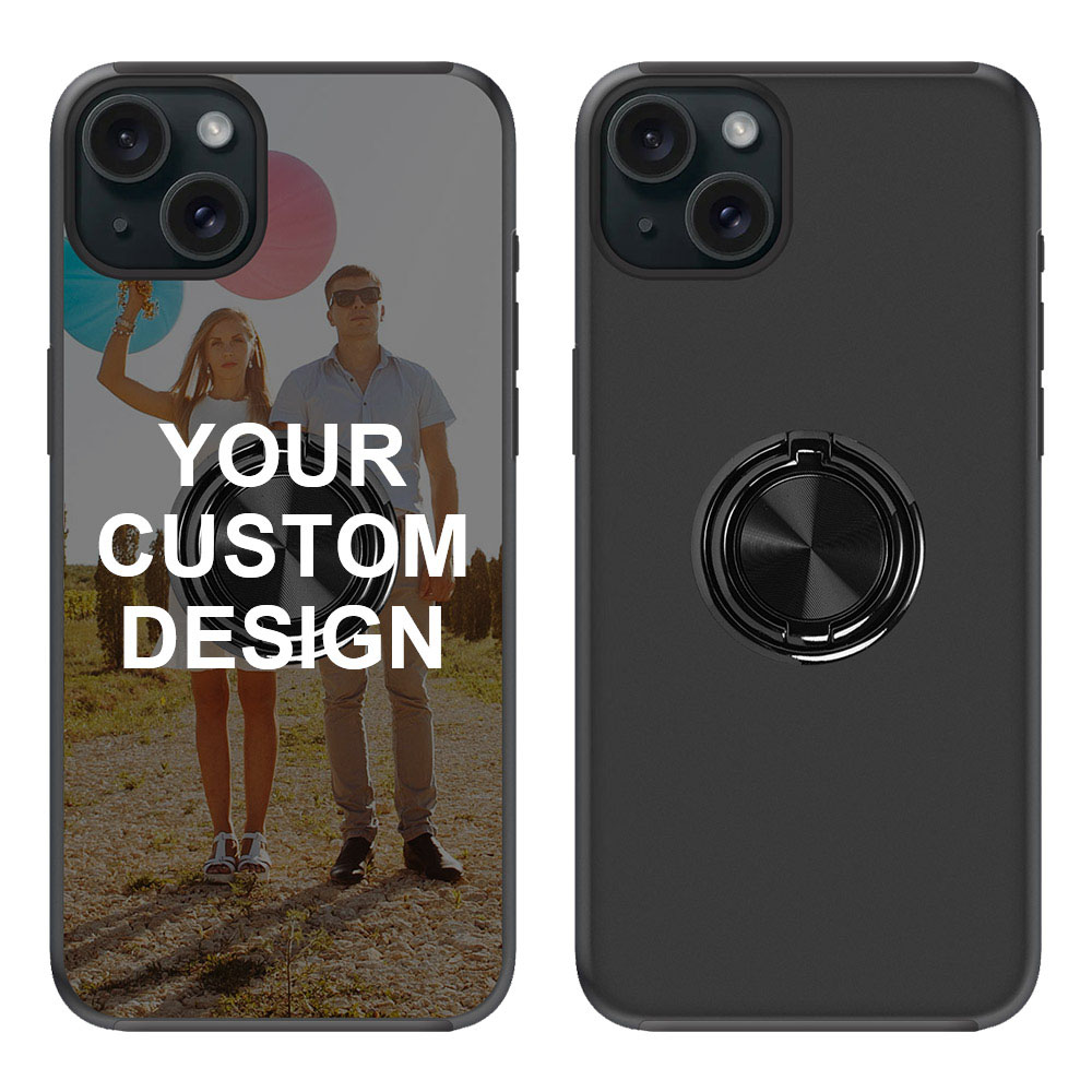 Custom for iPhone 15 Plus Ring Holder Dual Layers Case
