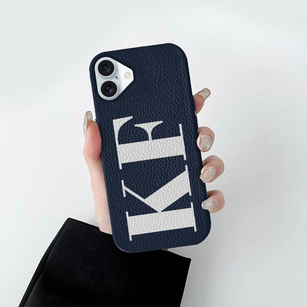 Custom for iPhone 16 Litchi Grain Leather Case