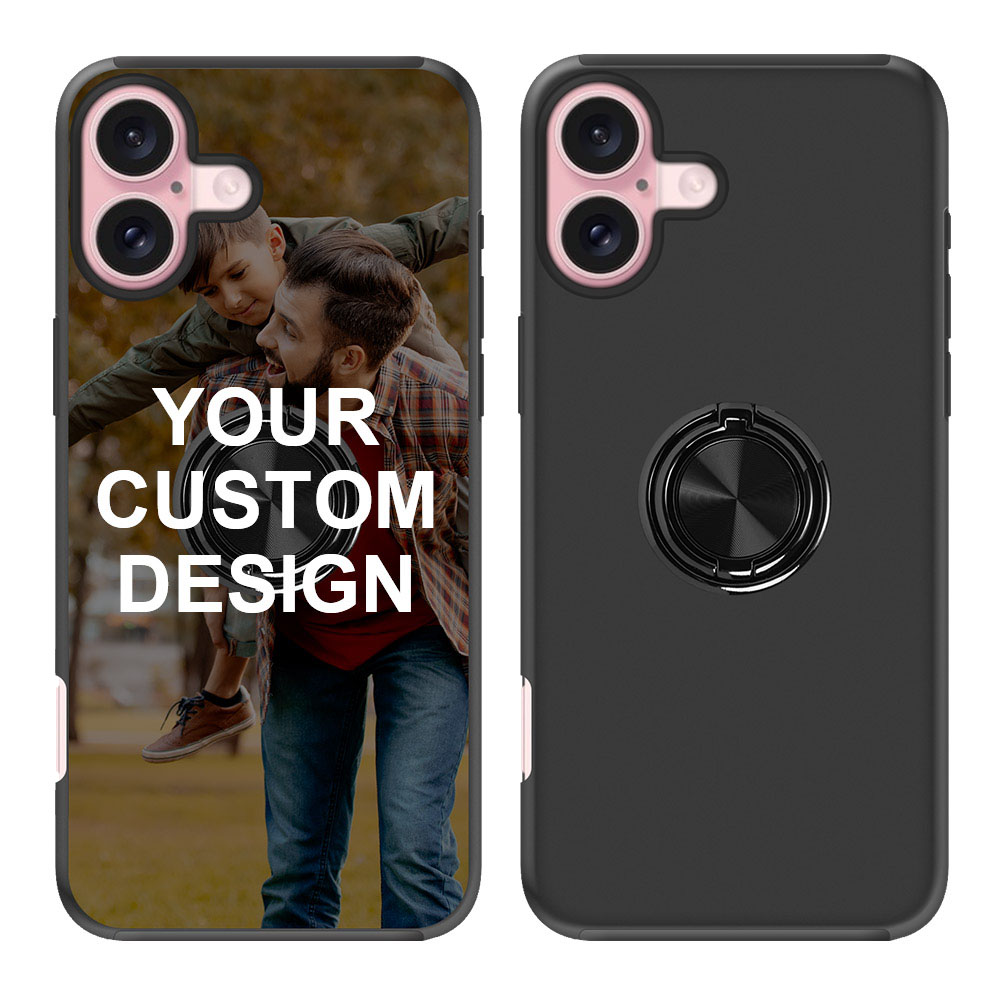 Custom for iPhone 16 Ring Holder Dual Layers Case