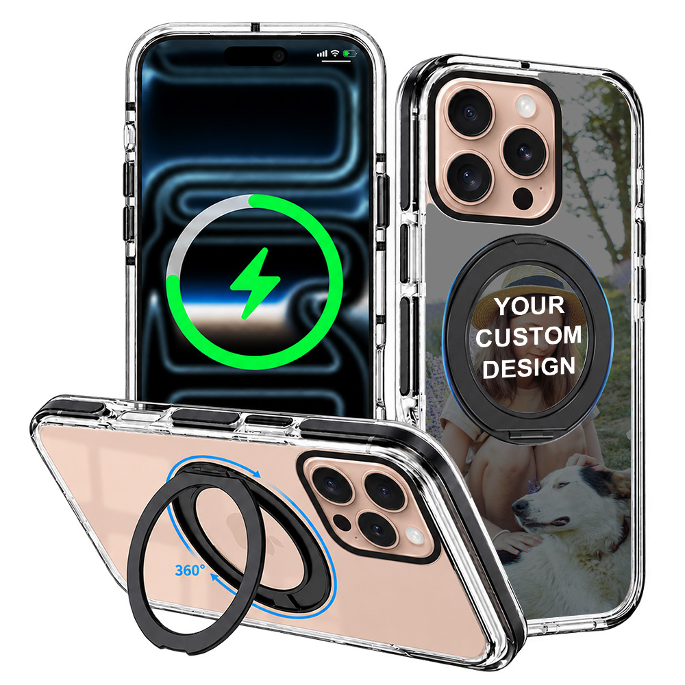 Custom for iPhone 16 Pro ClearSpin Stand Case