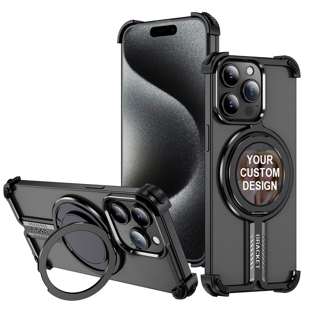 Custom for iPhone 16 Pro Max Titanium Shockproof MagSafe Case
