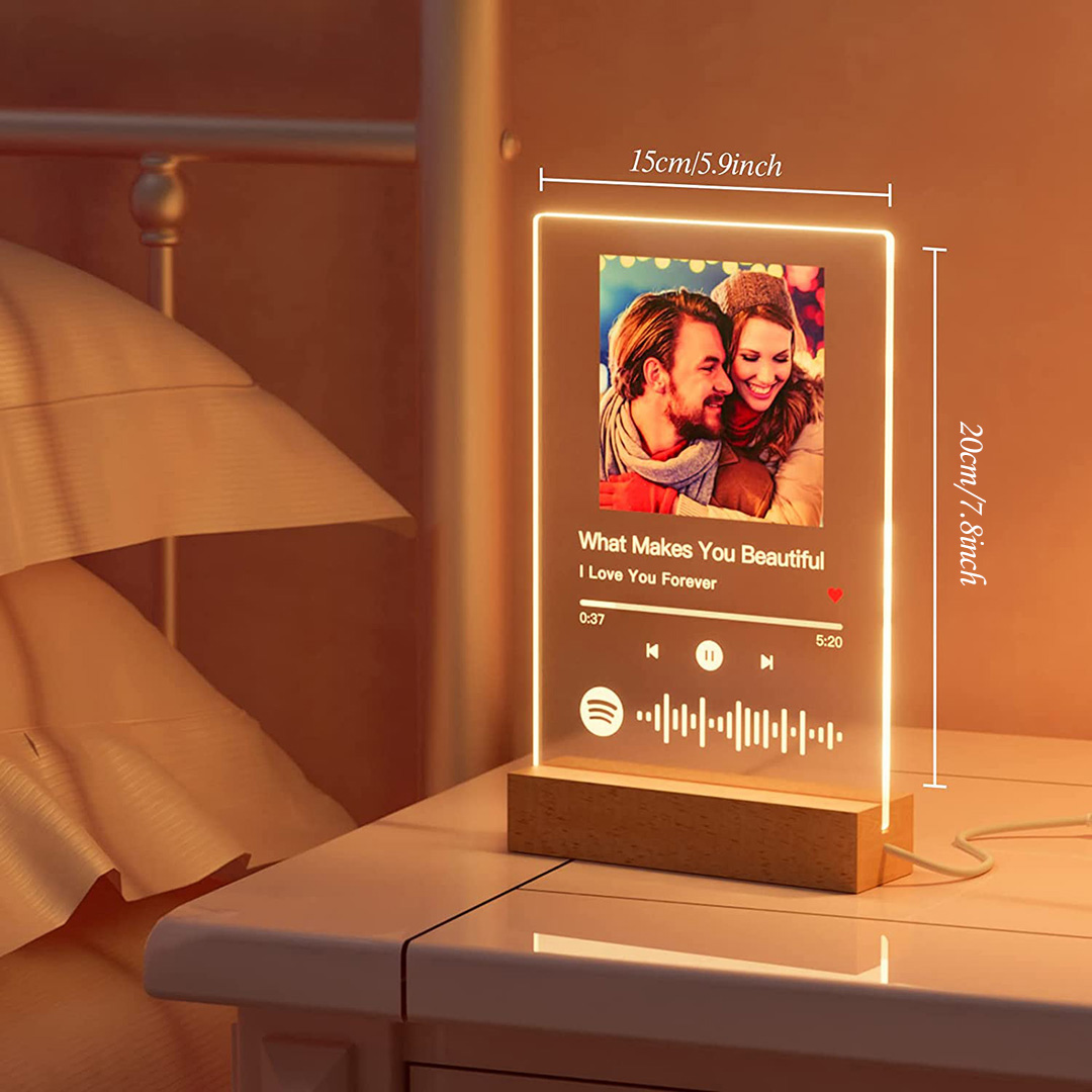 thumbnail image 2 of Custom Spotify Song Plaque – Personalized Acrylic Music Plaque With Photo For Anniversary, Valentine’s, Or Wedding Gift 2 of 10